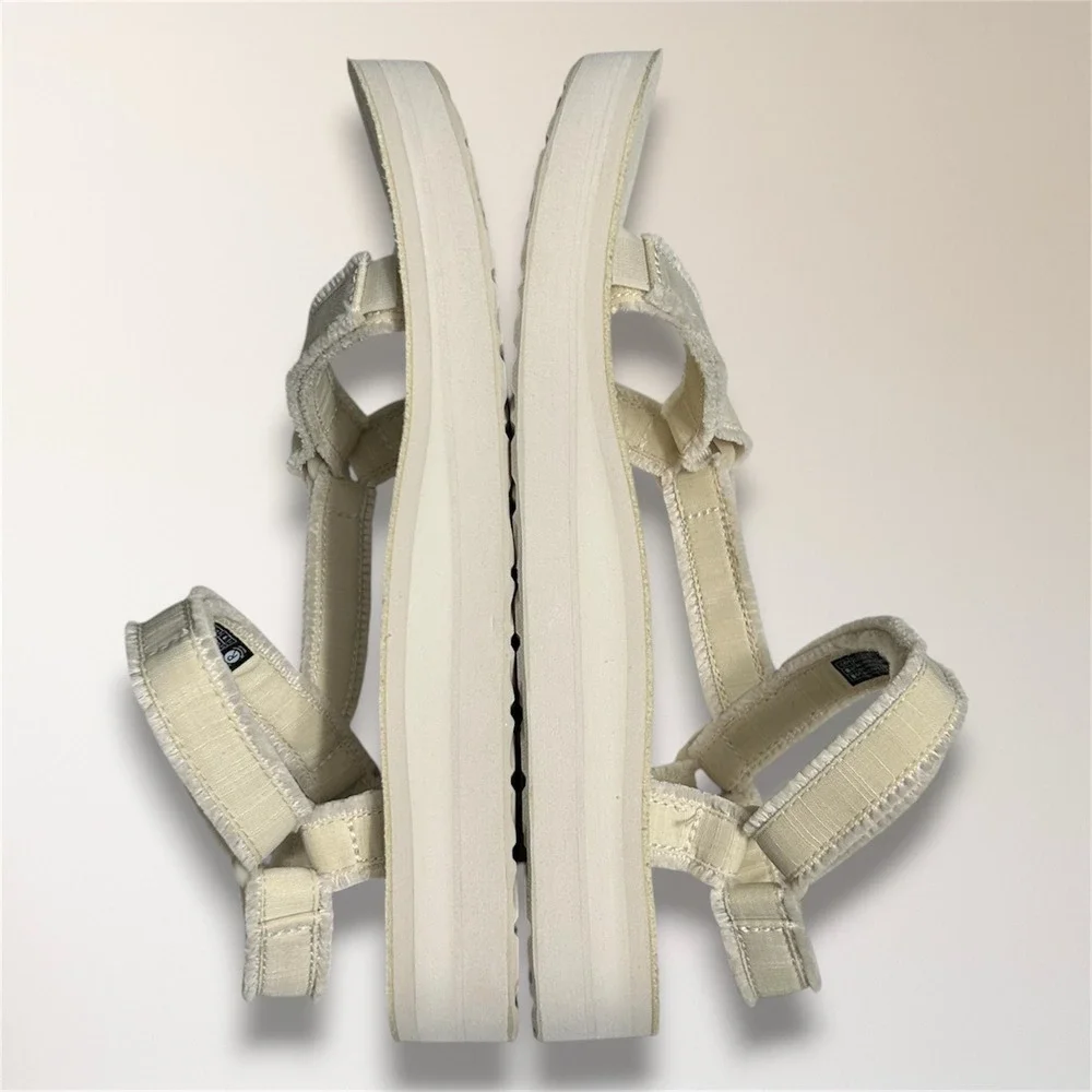 Teva Midform Universal Chunky Platform Slingback Sandals Womens 10 Ivory Travel‎